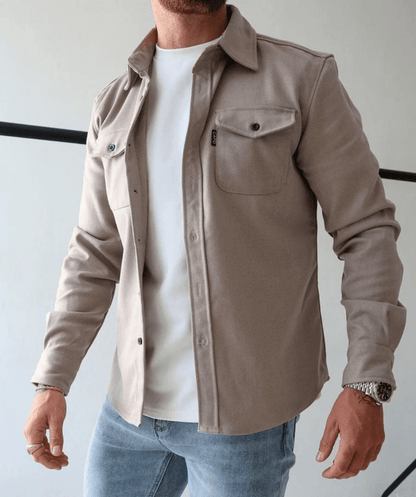 Casual Utility | Men's Jacket with Button-Front Design | Versatile Layering for Everyday Style
