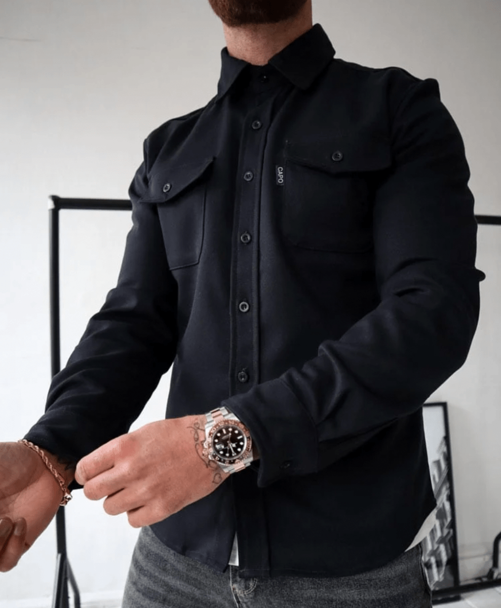 Casual Utility | Men's Jacket with Button-Front Design | Versatile Layering for Everyday Style