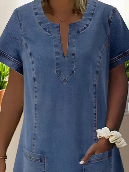 Women's Denim A-Line Dress | Celeste