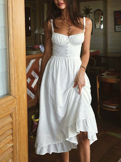 Fiona Spaghetti Strap Midi Dress | Premium Summer Dress