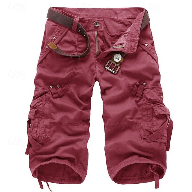 Men's Cargo Shorts – Multi-Pocket Knee-Length Relaxed Fit Cargo Shorts for Outdoor & Casual Wear