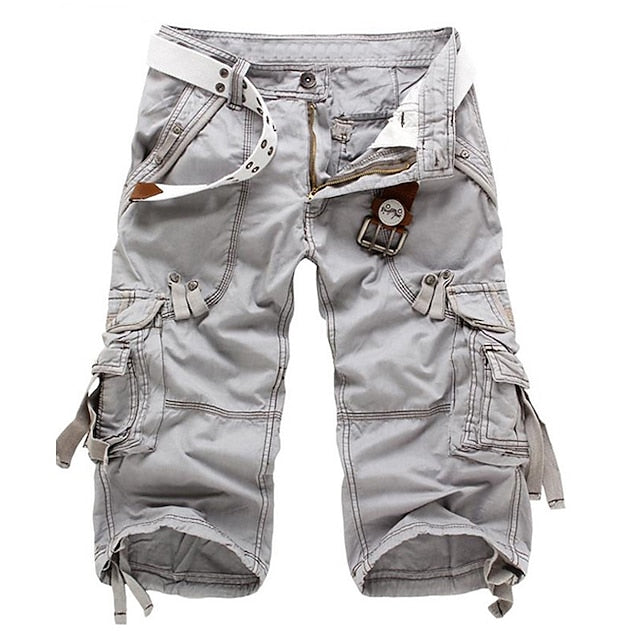 Men's Cargo Shorts – Multi-Pocket Knee-Length Relaxed Fit Cargo Shorts for Outdoor & Casual Wear