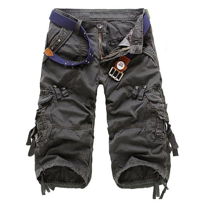 Men's Cargo Shorts – Multi-Pocket Knee-Length Relaxed Fit Cargo Shorts for Outdoor & Casual Wear