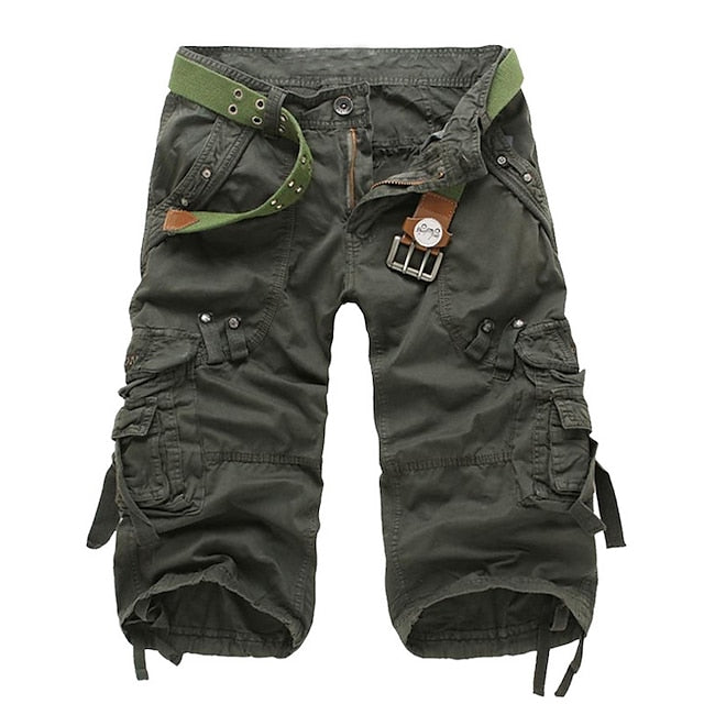 Men's Cargo Shorts – Multi-Pocket Knee-Length Relaxed Fit Cargo Shorts for Outdoor & Casual Wear