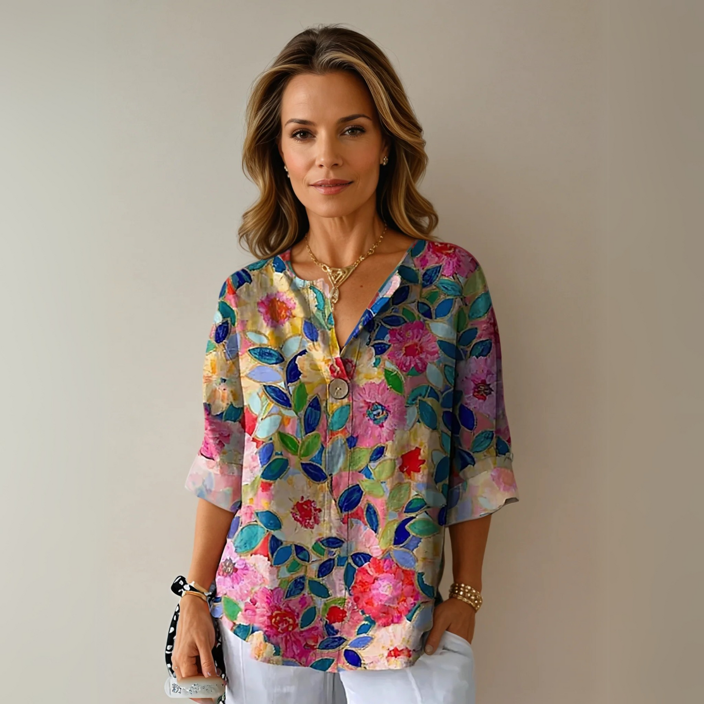 Chic Floral Print Blouse with Breathable Fabric | Versatile Style for Every Occasion