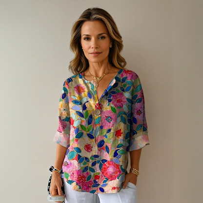 Chic Floral Print Blouse with Breathable Fabric | Versatile Style for Every Occasion