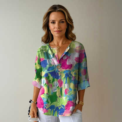Chic Floral Print Blouse with Breathable Fabric | Versatile Style for Every Occasion