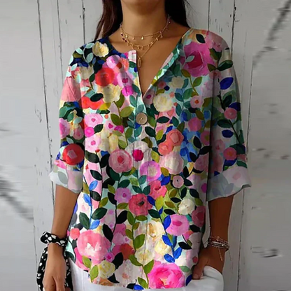 Chic Floral Print Blouse with Breathable Fabric | Versatile Style for Every Occasion