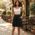 Women's High-Waist Shorts with Pockets