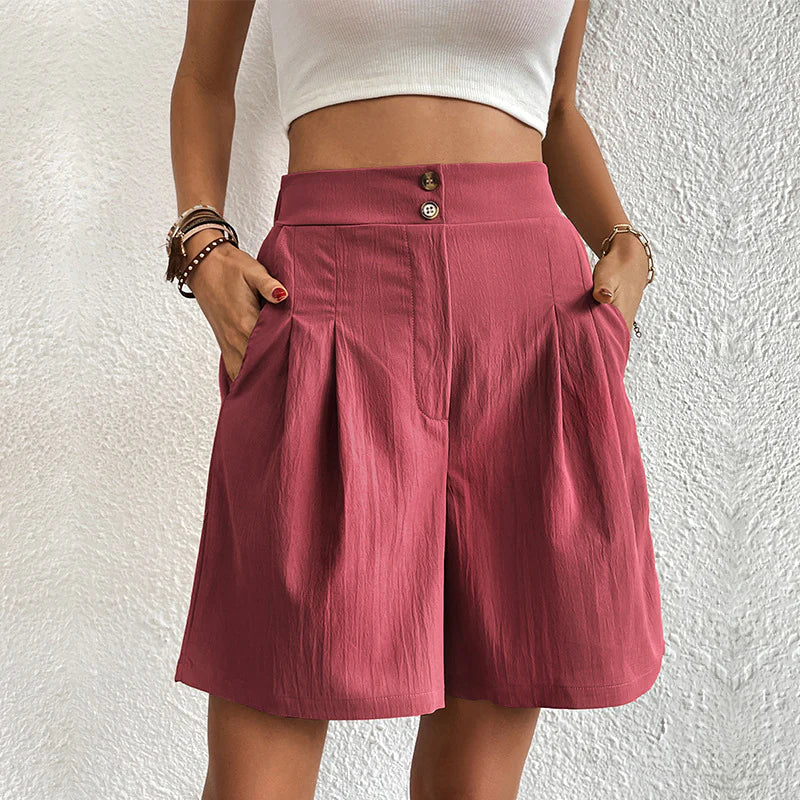 Women's High-Waist Shorts with Pockets