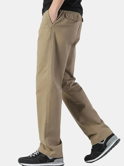Classic Chino Pants | Men's Cotton Pull-On Chinos with Elastic Waistband | Comfortable Fit for Everyday Wear