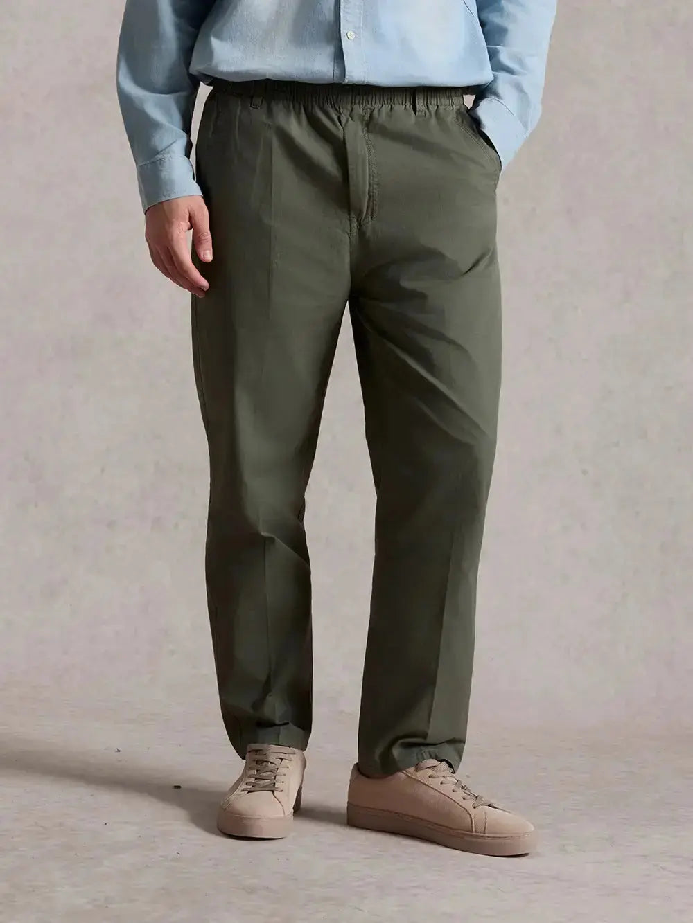 Classic Chino Pants | Men's Cotton Pull-On Chinos with Elastic Waistband | Comfortable Fit for Everyday Wear