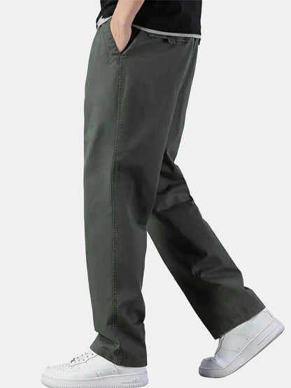 Classic Chino Pants | Men's Cotton Pull-On Chinos with Elastic Waistband | Comfortable Fit for Everyday Wear