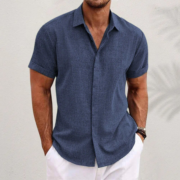 Classic Collection | Men's Dress Shirt with Short Sleeves & Point Collar | Versatile Style for Casual and Smart-Casual Wear