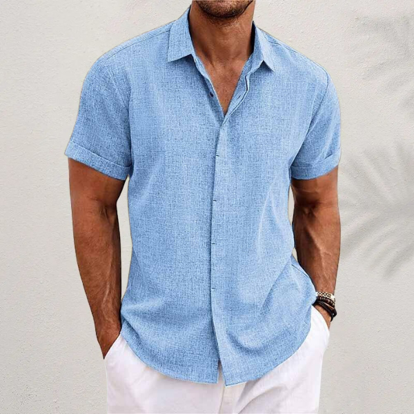 Classic Collection | Men's Dress Shirt with Short Sleeves & Point Collar | Versatile Style for Casual and Smart-Casual Wear