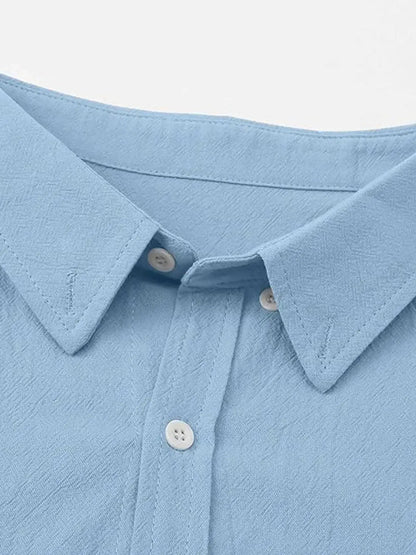 Classic Cotton | Men's Long Sleeve Shirt with Stylish Stand Collar | Comfortable Fit for Everyday Wear