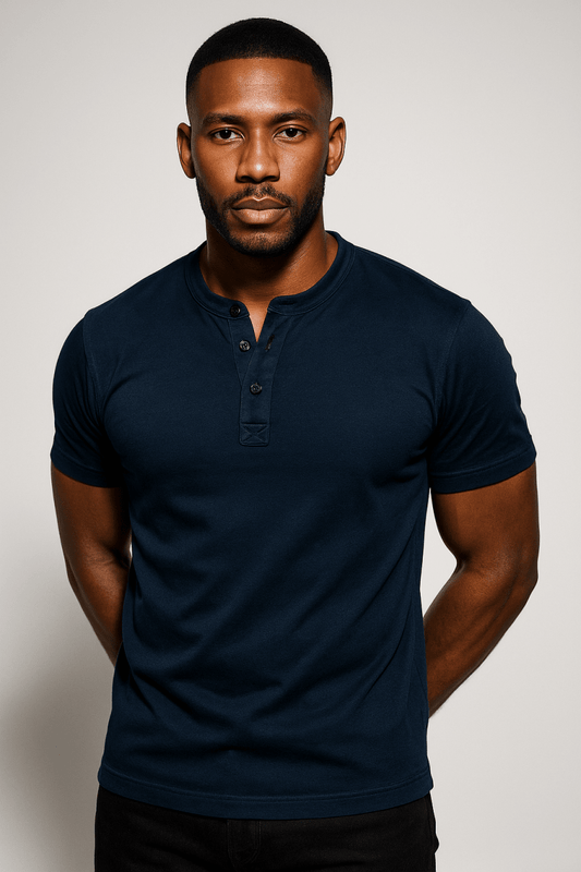 Classic Henley Collection | Men's T Shirt with Button Placket | Casual Comfort for All-Season Wear