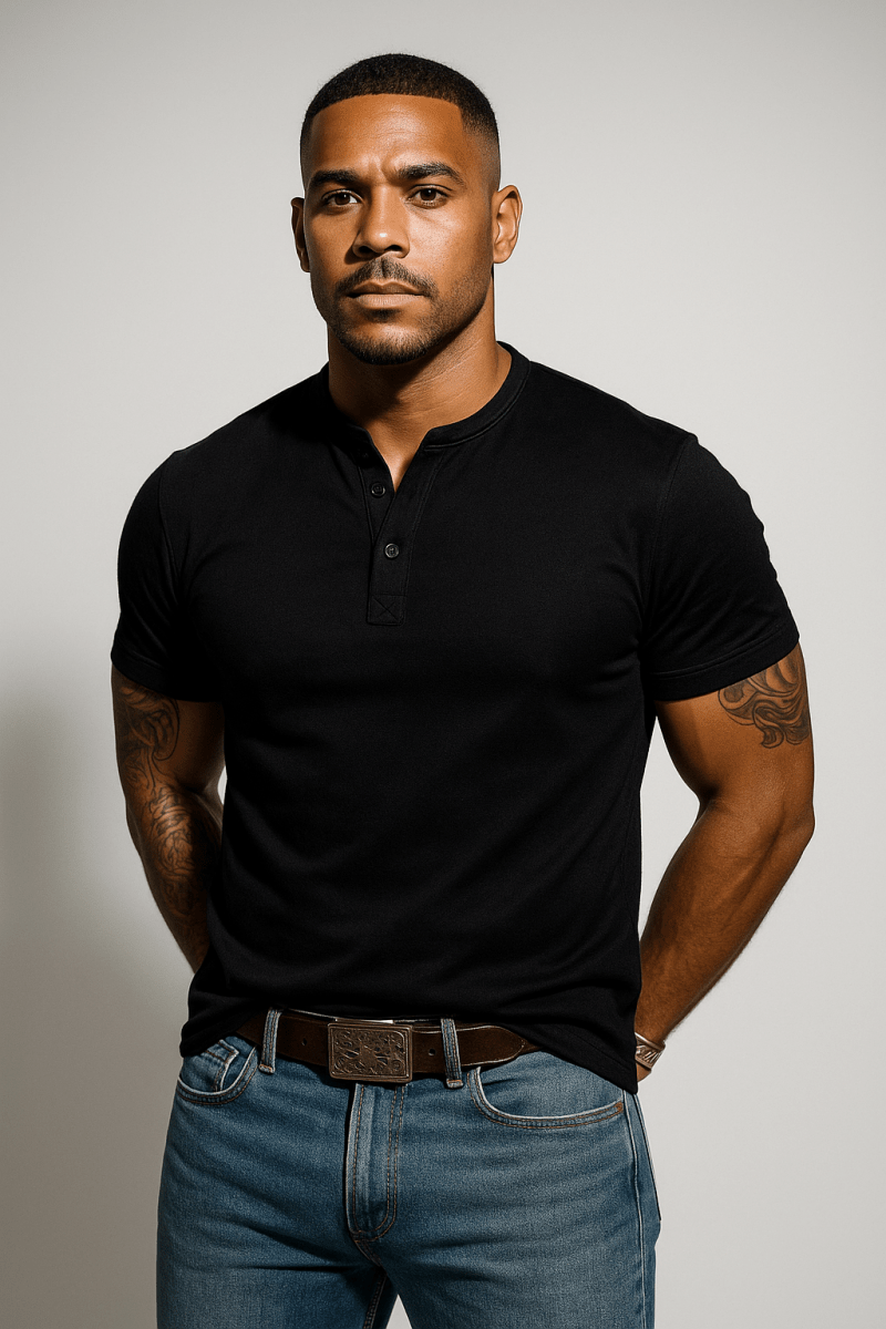 Classic Henley Collection | Men's T Shirt with Button Placket | Casual Comfort for All-Season Wear