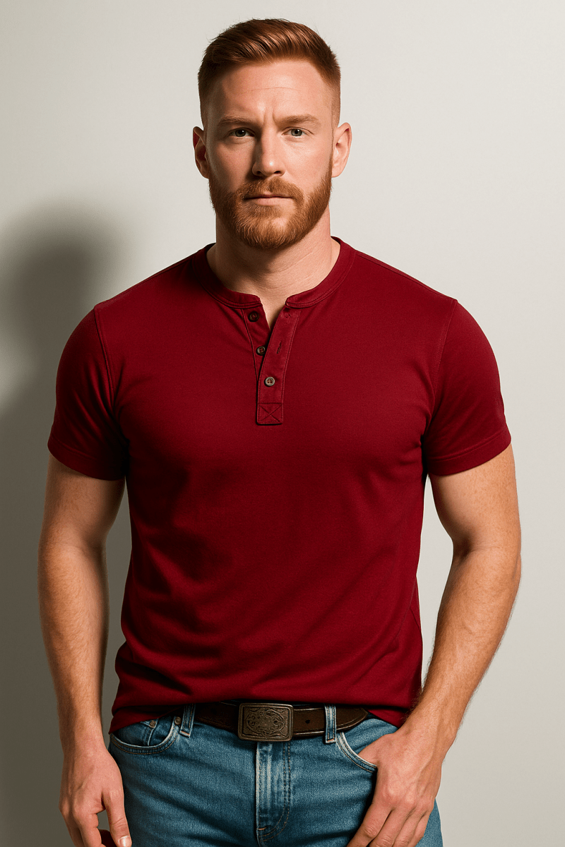 Classic Henley Collection | Men's T Shirt with Button Placket | Casual Comfort for All-Season Wear
