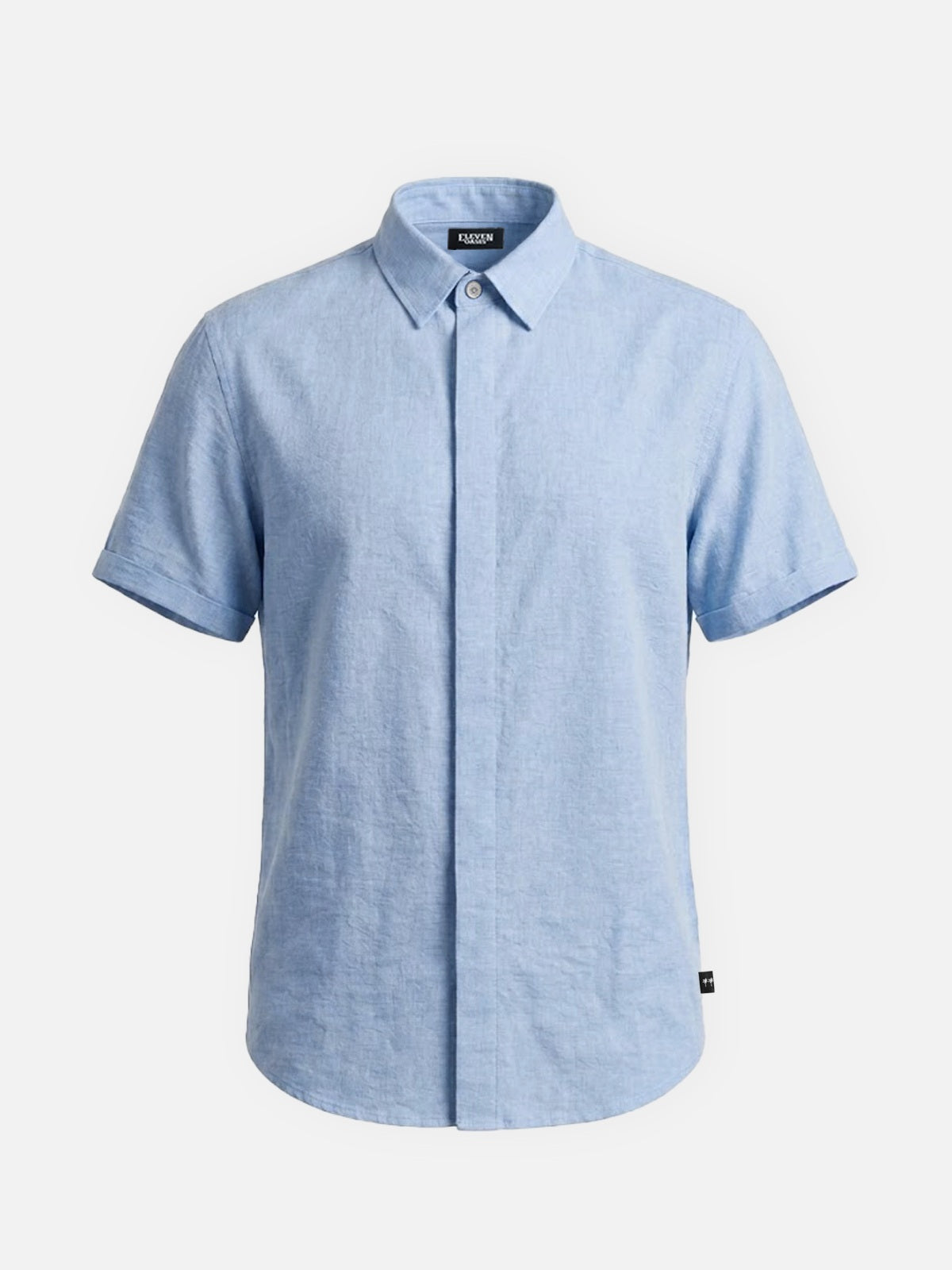 Classic Linen Cotton Blend Short Sleeve Shirt with Breathable Fabric for Warm Weather Comfort