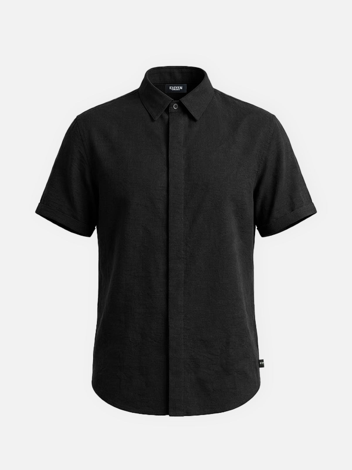 Classic Linen Cotton Blend Short Sleeve Shirt with Breathable Fabric for Warm Weather Comfort