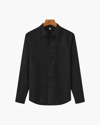 Classic Linen | Men's Dress Shirt with Button Front & Chest Pocket | Timeless Style for Everyday Wear