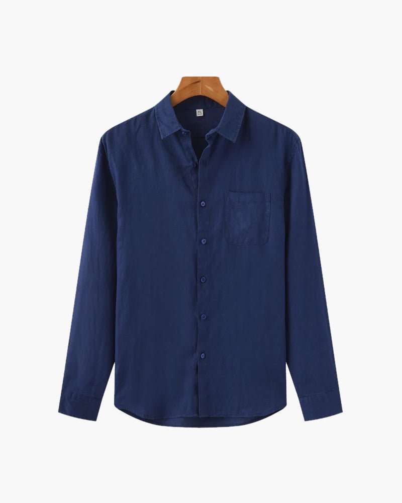 Classic Linen | Men's Dress Shirt with Button Front & Chest Pocket | Timeless Style for Everyday Wear