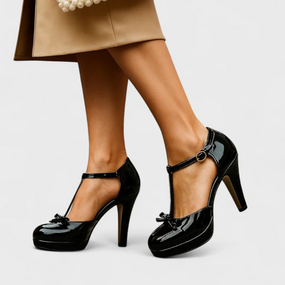 Darlene | Women's Black Heels with Cushioned Insole & Stable Heel | Stylish Comfort for All-Day Wear