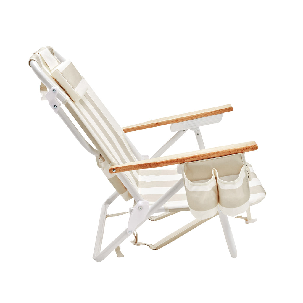 Deluxe Backpack Beach Chair — Adjustable Recline with Cooler Pocket