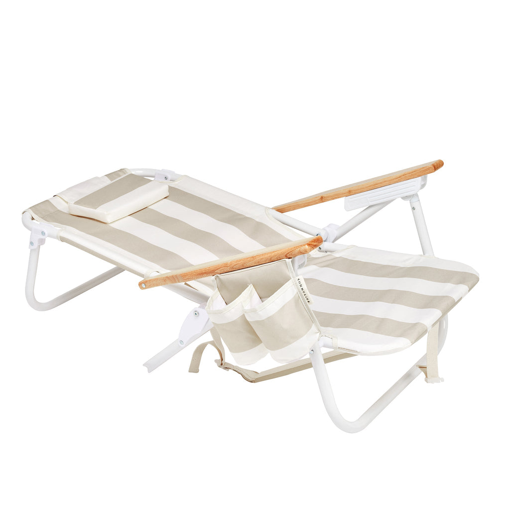 Deluxe Backpack Beach Chair — Adjustable Recline with Cooler Pocket