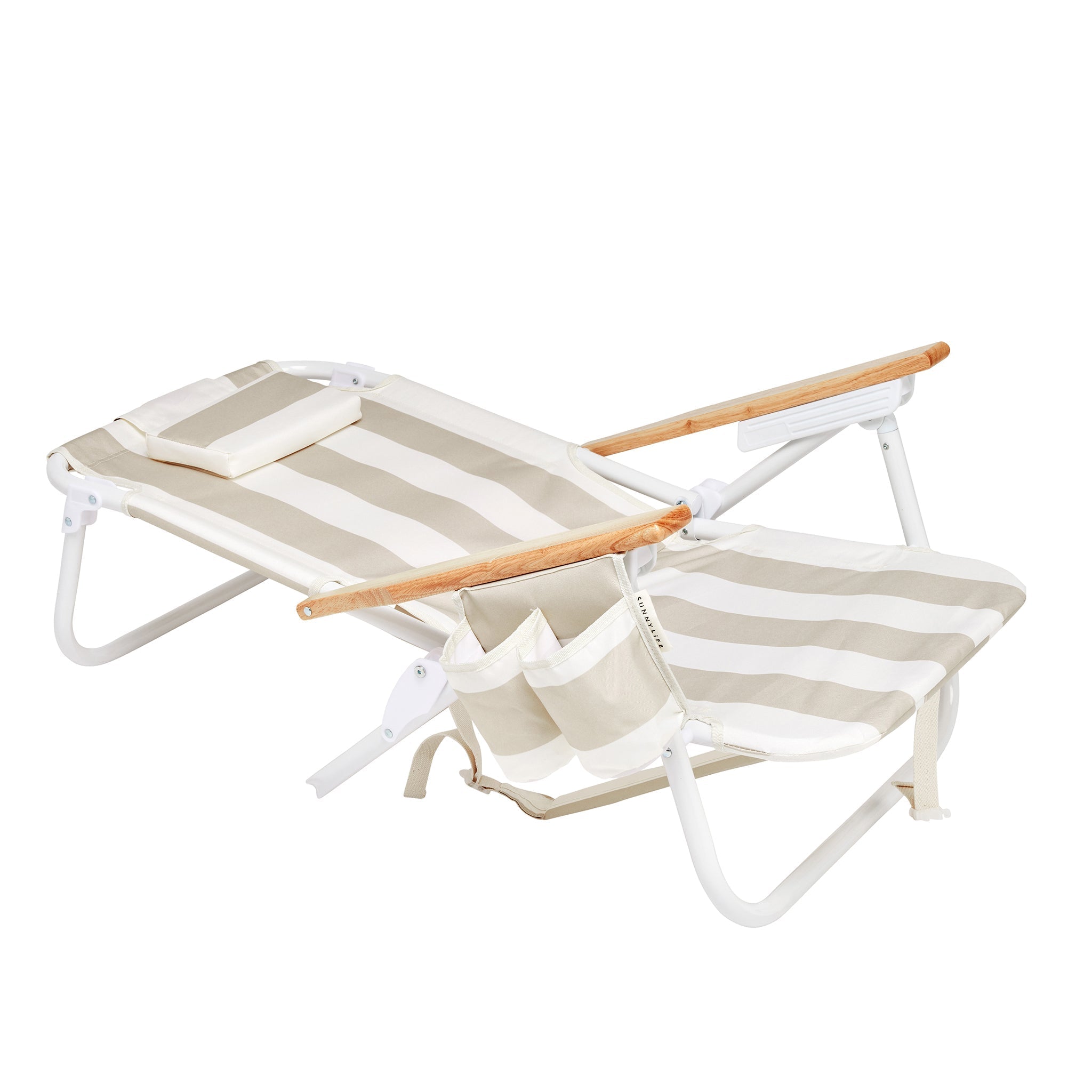 Deluxe Backpack Beach Chair — Adjustable Recline with Cooler Pocket