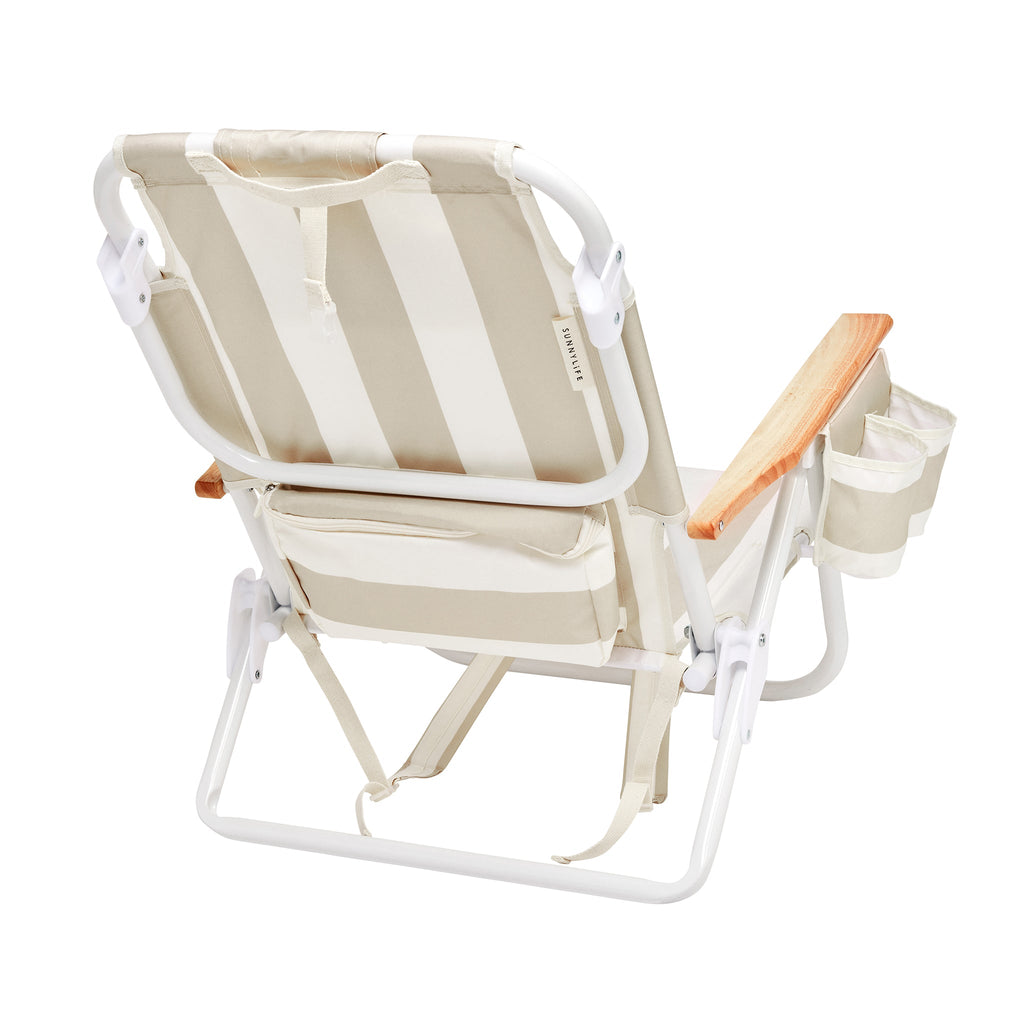 Deluxe Backpack Beach Chair — Adjustable Recline with Cooler Pocket