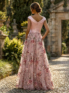 Elegant A-Line Floral Sequin Lace Dress with Sweetheart Neckline | Formal Wedding Guest Dresses for Mothers of the Bride