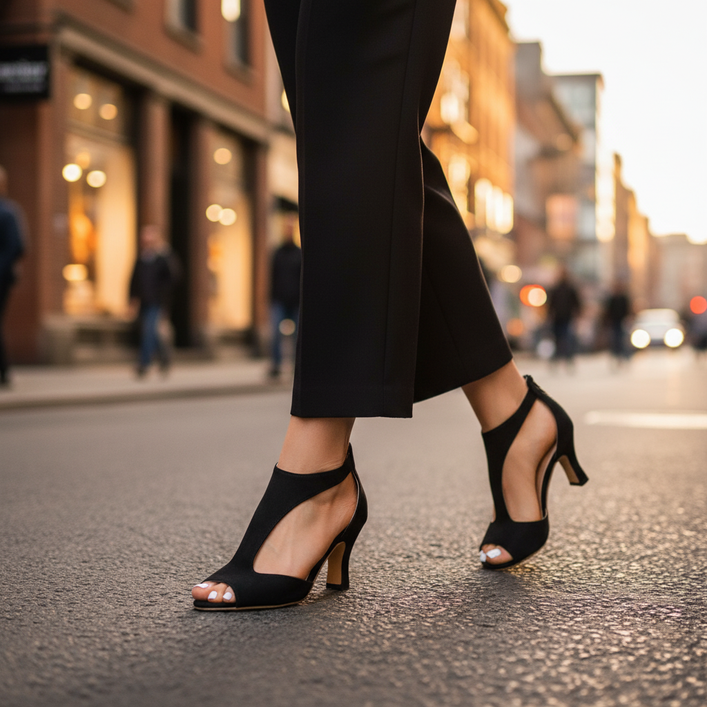 Women's Black Supportive Orthopedic Heels | Zyla