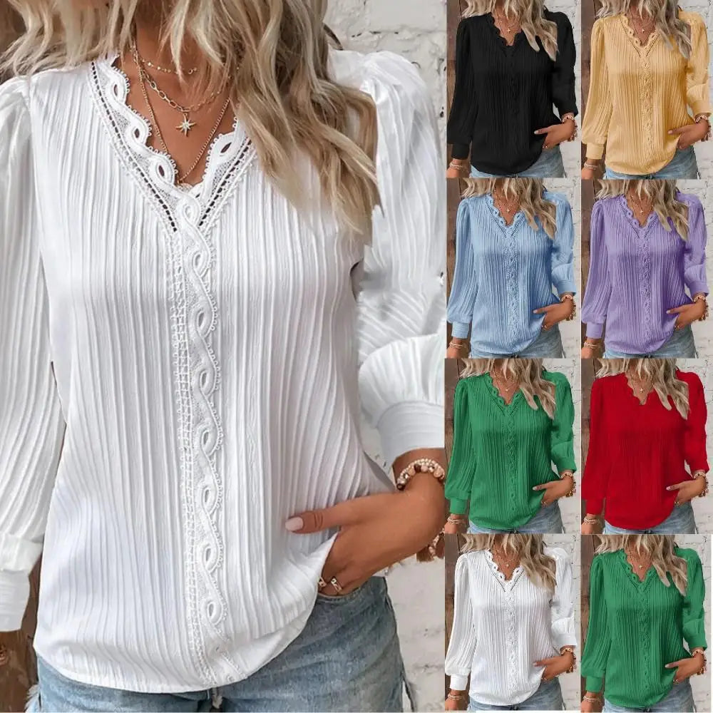 Elegant Chiffon Blouse with Lace Details for Effortless Style