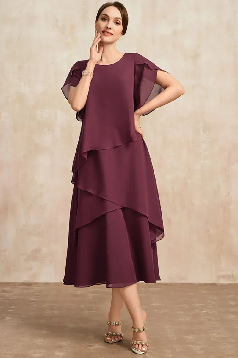 Elegant Chiffon Dress | Women's Wedding Guest Dress with Flattering Silhouette | Lightweight Summer Style for Effortless Elegance