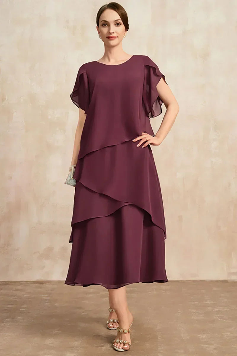 Elegant Chiffon Dress | Women's Wedding Guest Dress with Flattering Silhouette | Lightweight Summer Style for Effortless Elegance