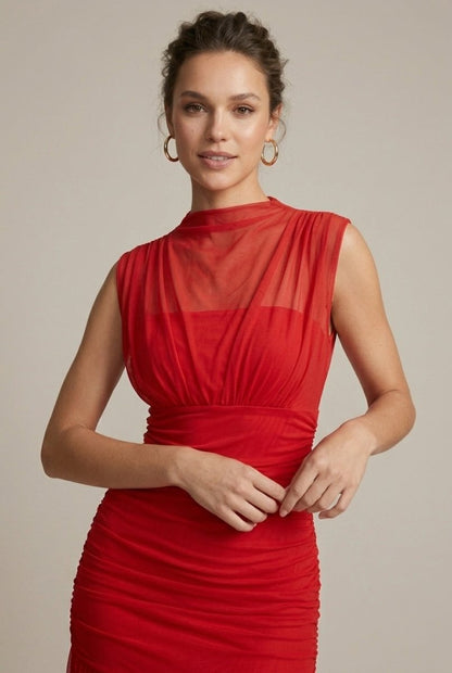 Elegant Collection | Maxi Dress for Women with Sheer Flared Hem | Effortless Style for All-Season Wear