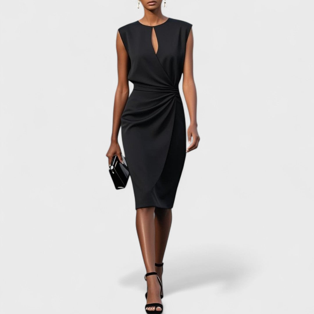 Elegant Collection | White Midi Dress with Graceful Silhouette & Refined Detailing for Timeless Style