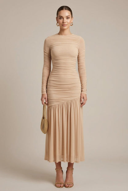 Elegant Collection | Women's Maxi Dress with Ruched Design | Flattering Silhouette for Casual and Evening Wear