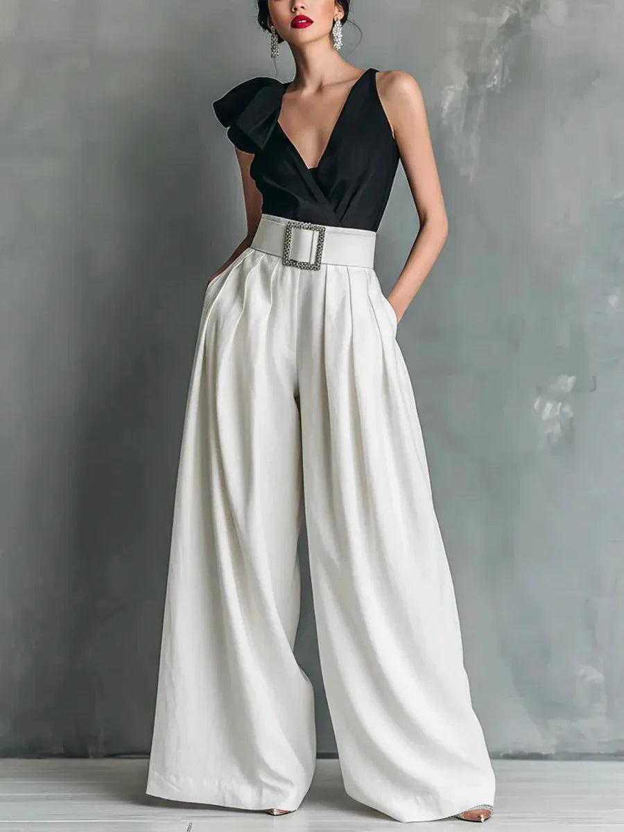 Elegant Collection | Women's Wide Leg Pants with High Waist Design | Lightweight Fabric for All-Day Comfort