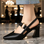 Women's Black Orthopedic Comfort Heels