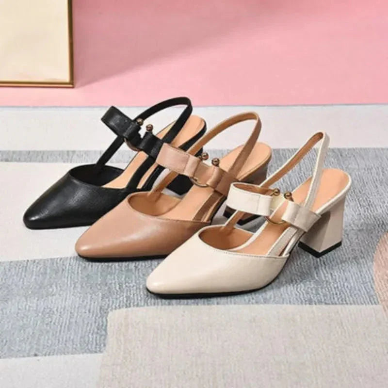 Elegant Comfort | Women's Black Heels with Orthopedic Design | All-Day Support for Effortless Style