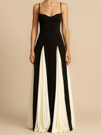 Elegant Flared Maxi Dress | Two-Tone Design for Stunning Occasions