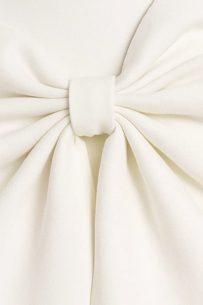 Elegant Flared Mini Dress | Women's Cocktail Dress with Statement Bow Back for Chic Summer Events