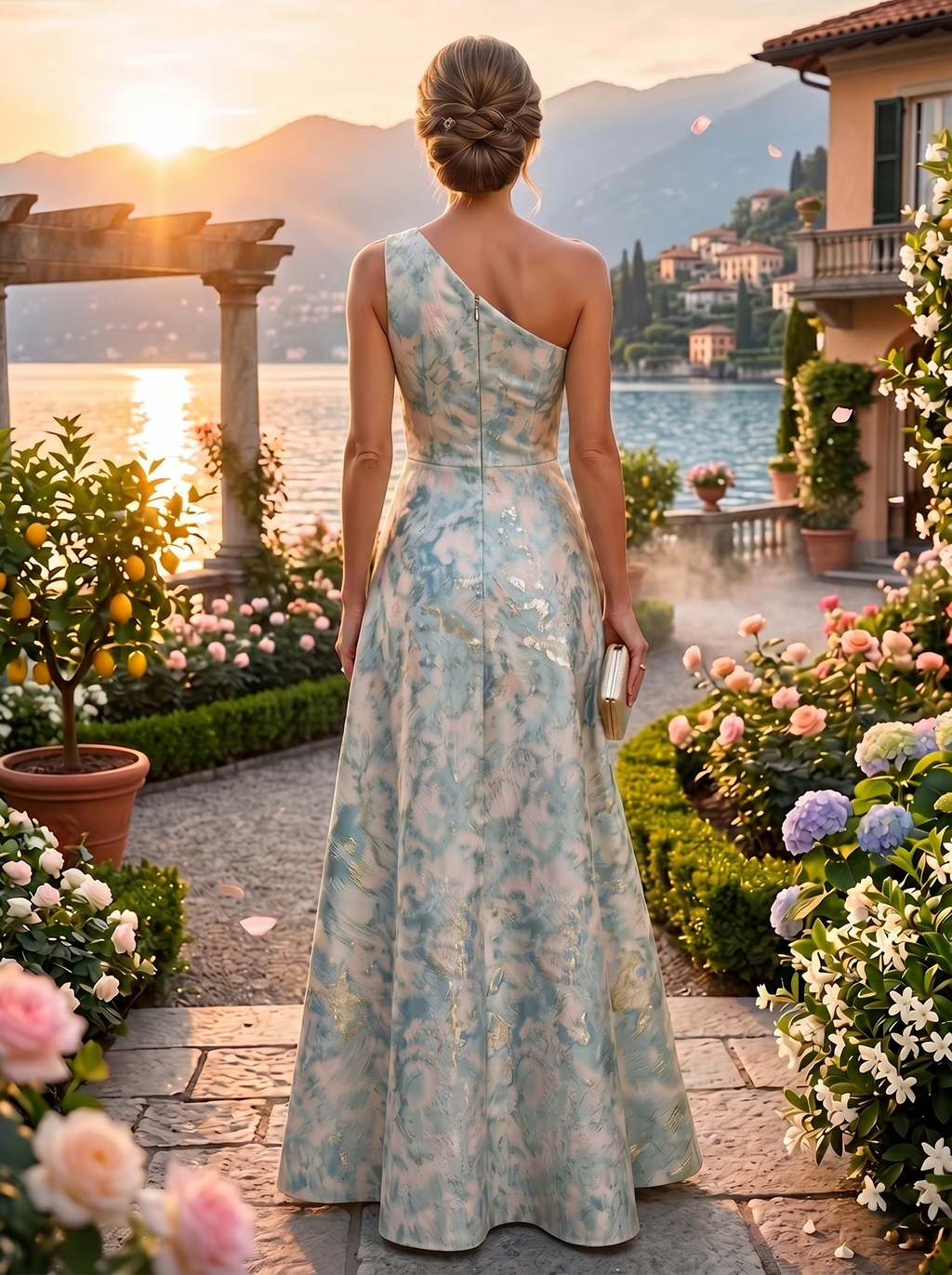 Elegant Floral A-Line Evening Dress with Ruffled Embellishments for Stunning Style