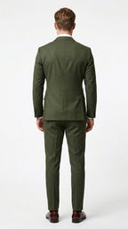 Elegant Men's Suit | Dark Green Double Breasted Design with Timeless Style | Perfect for Weddings and Formal Events