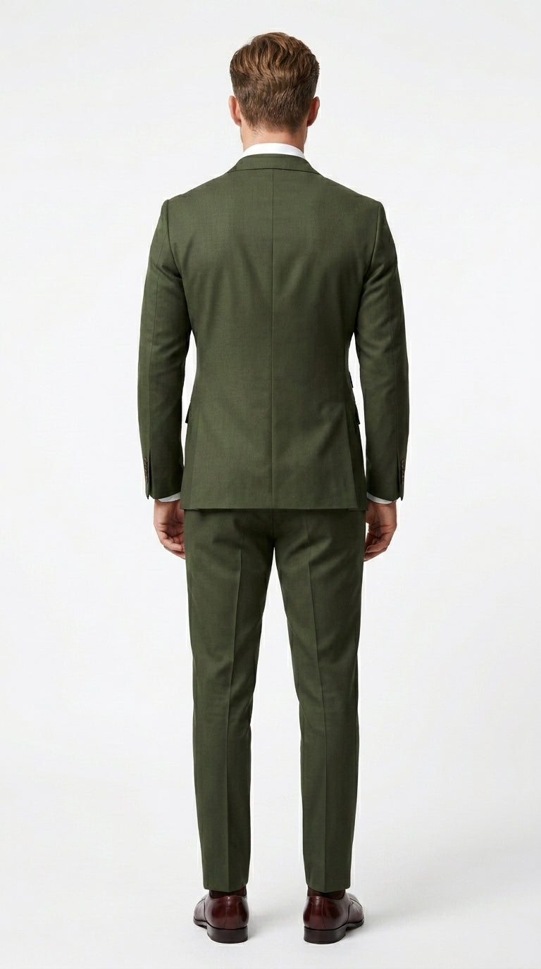 Elegant Men's Suit | Dark Green Double Breasted Design with Timeless Style | Perfect for Weddings and Formal Events