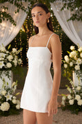 Elegant Mini Dress | Adjustable Straps & Bust Gathering for Effortless Style