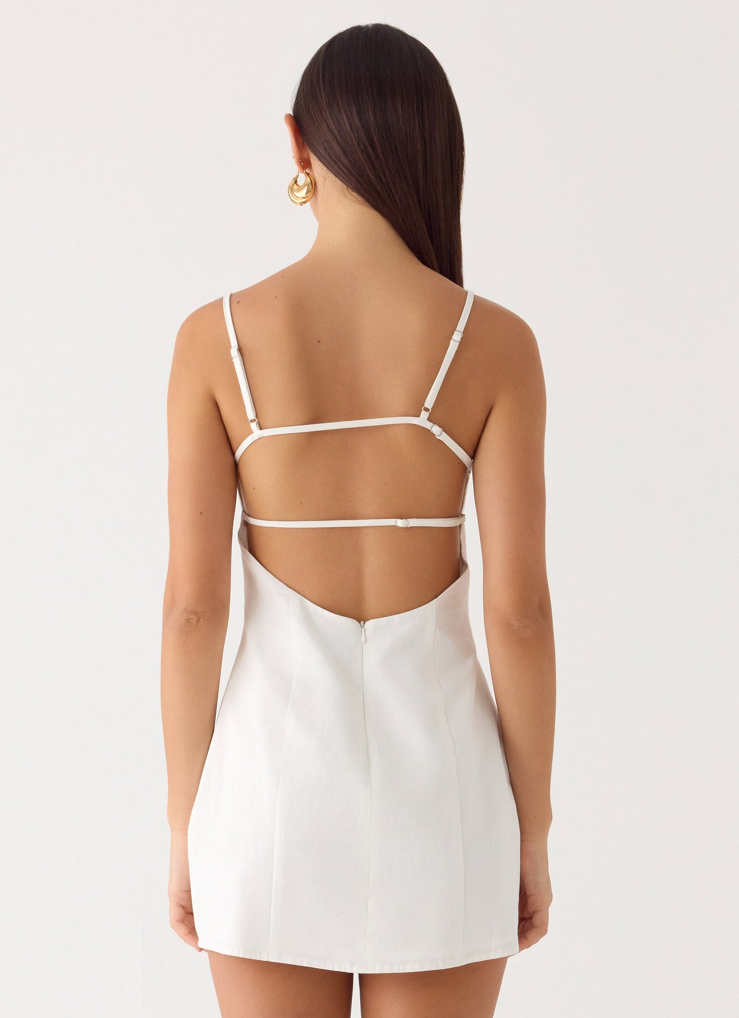 Elegant Mini Dress | Adjustable Straps & Bust Gathering for Effortless Style